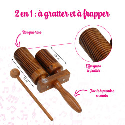 Tube Résonant | En bois Pao Rose | 2 Tons | Fuzeau