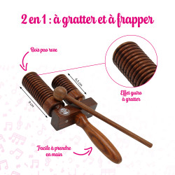 Tube Résonant | 2 Tons | Petit Modèle | En Bois Pao Rose | Fuzeau