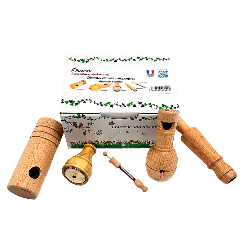 Coffret 5 Appeaux Soufflés | Imiter le son des OIseaux | Campagne | Fuzeau