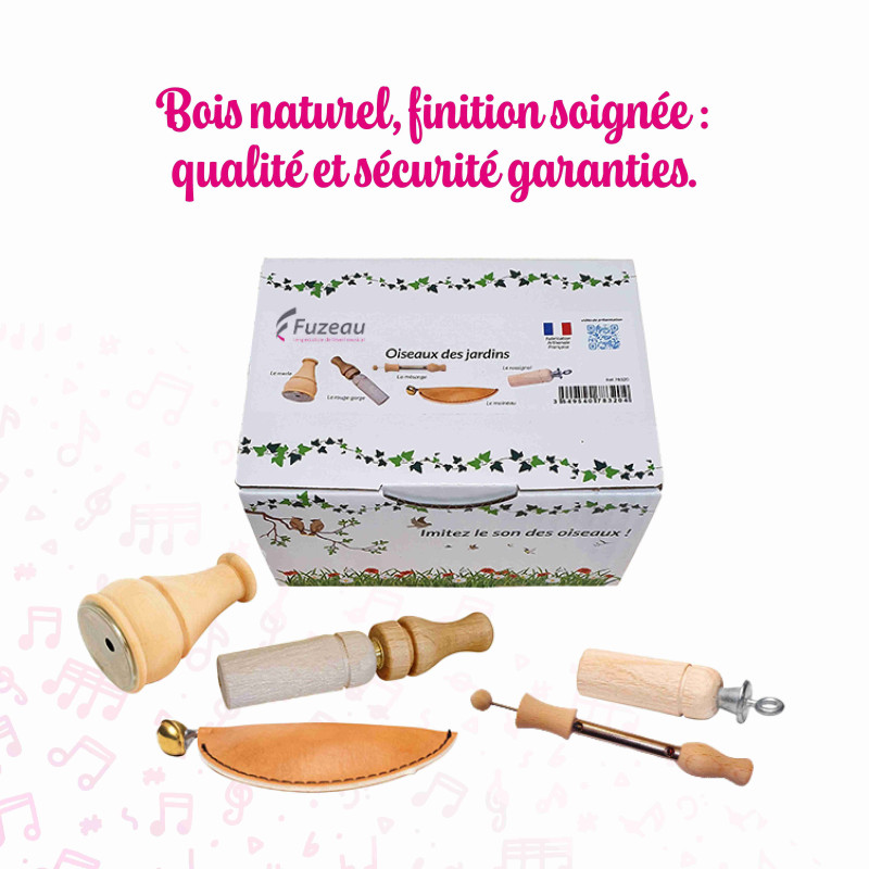 Coffret 5 Appeaux | Imiter le son des Oiseaux des Jardins | Fuzeau