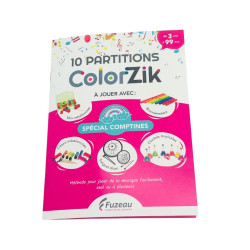 Livret Comptines | 10 Partitions Colorées | ColorZik | Fuzeau
