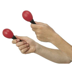 LOT DE 2 PAIRES D'OEUFS SONORES MARACAS ROUGE