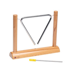 TRIANGLE SUSPENDU SUR SOCLE EN BOIS