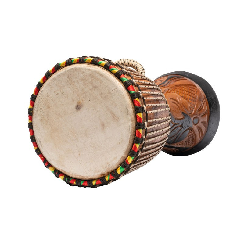 Djembé Africain Sculpté à La Main - Tambour Portable Avec Tension Réglable - Idéal Spectacles Et Musique