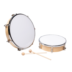 TAMBOURIN AVEC PEAU SYNTHETIQUE DE DIAMETRE 25 CM