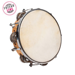 Tambourin | Ø 20 CM | Avec Peau Naturelle et Cymbalette | Fuzeau
