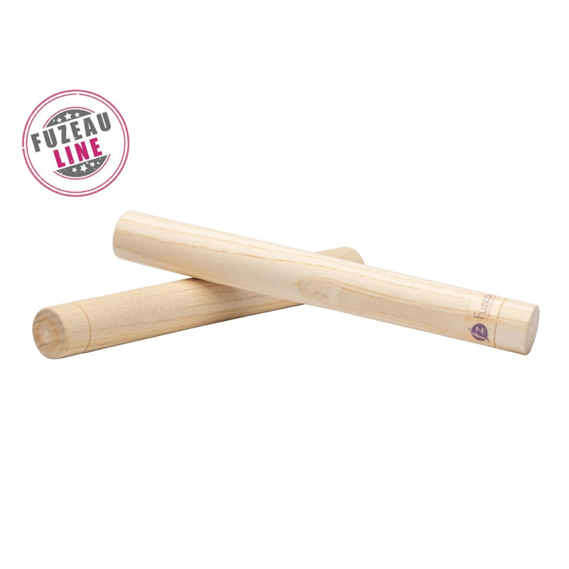 Paire de Claves | Bois Acacia | Ø 2 cm | Longueur 18 cm | Fuzeau