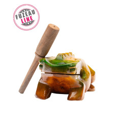 Grenouille Guiro | 14 cm | En bois | Fuzeau