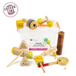 MALLE DE 10 INSTRUMENTS EN BOIS POUR LES PETITS DES 3 ANS 