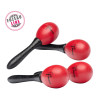 LOT DE 2 PAIRES D'OEUFS SONORES MARACAS ROUGE