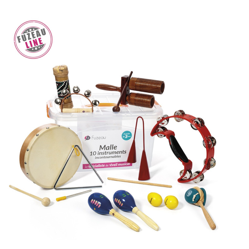 Instruments de musique pour enfants à partir de 1 an, batterie en bois pour  enfants, instruments de musique 10 en 1, 1 2 3 4 5 ans
