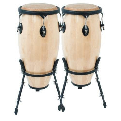 LOT DE 2 CONGAS AVEC PEAUX NATURELLES