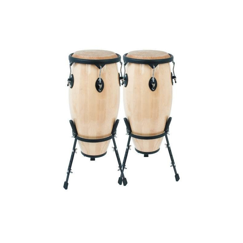 LOT DE 2 CONGAS AVEC PEAUX NATURELLES