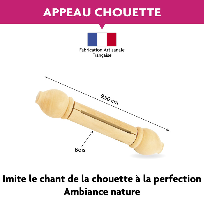 Appeau Chouette Chevêche Fuzeau - Neuf, Référence KC051 - Pour Ornithologie Ou Musique