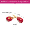 Maracas | La Paire | En bois | Coloris Rouge | Fuzeau