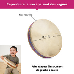 Ocean Drum Ø 35 CM | Reproduire le Son de la Mer | Fuzeau