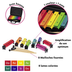 Classic Métallonotes | 8 Lames Colorées | Housse de Rangement | Fuzeau