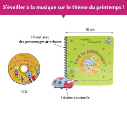 LOT LIVRE-CD VIVE LE PRINTEMPS ET SON INSTRUMENT SHAKER COCCINELLE