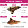 OCARINA EN TERRE CUITE REPRESENTANT LES 4 ELEMENTS