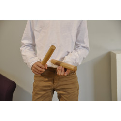 Paires de Claves | 20 cm | Ø 3 cm | Bois de Coco | Fuzeau