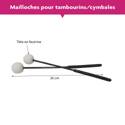 MAILLOCHE POUR TAMBOURINS ET CYMBALES (LA PAIRE)