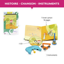 COFFRET LIVRET-CD TIM AU PARC COLLECTION UN MONDE EN MUSIQUE AVEC 3 PETITS INSTRUMENTS