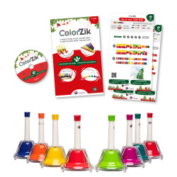 Ensemble livret-CD ColorZik Noël et son jeu de 8 cloches accordées