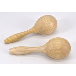 PAIRE DE MARACAS EN BOIS BRUT