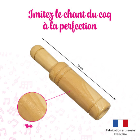 FUZEAU 78280 - Appeau Coq En Bois - Imitation Parfaite Du Chant Du Coq, Ambiance Nature Authentique Dès 3 Ans