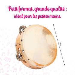 Tambourin | Peau aturelle | Ø 15 CM + 8 CYMBALETTES | Fuzeau Séniors