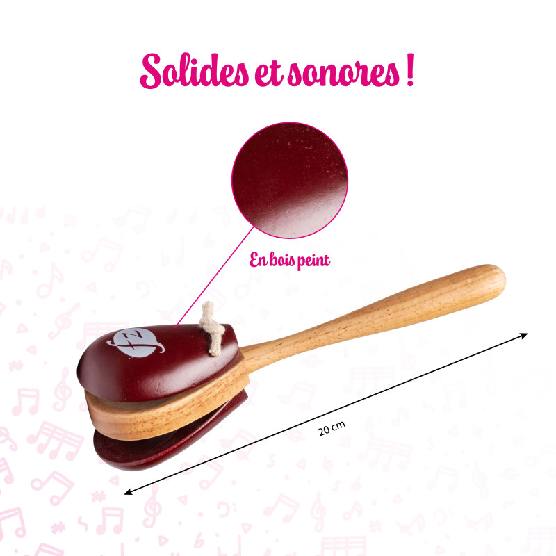 Baker Ross Kit De 3 Castagnettes En Bois à Décorer - Loisirs Créatifs Pour Enfants, Instrument De Musique à Peindre, 6,5 Cm, Activité Manuelle