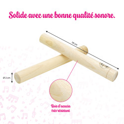 Claves | En bois d'Acacia | La Paire | Fuzeau Séniors