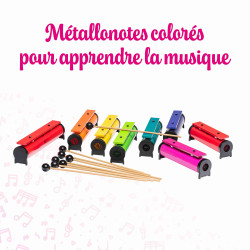 8 Métallonotes | Housse de Rangement | Lames Colorées | Fuzeau Séniors