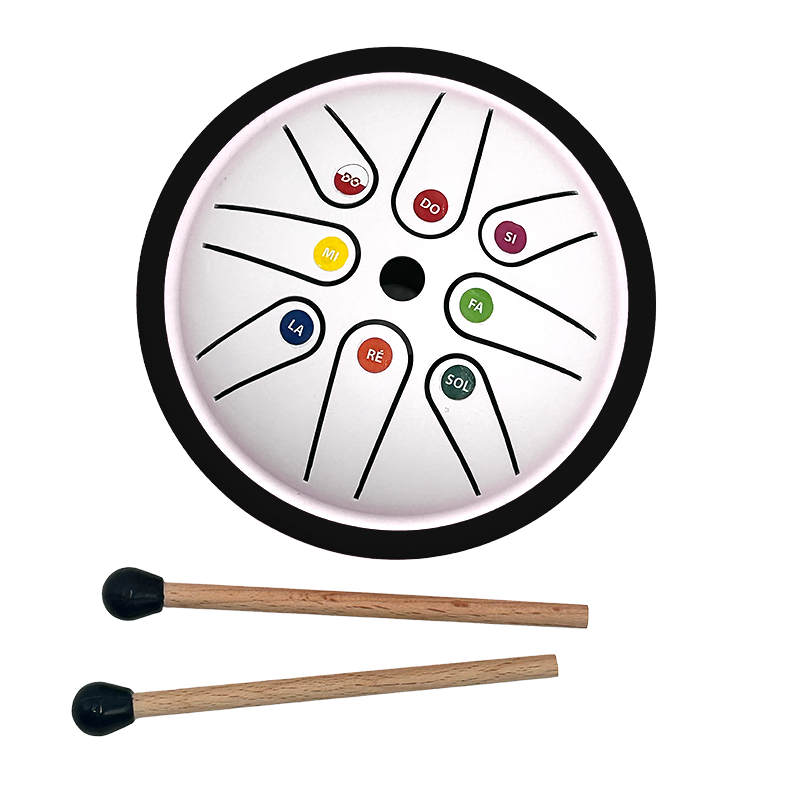 Mini Tongue Drum blanc Ø 11,5 cm