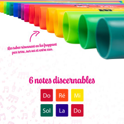 Lot 6 Tubes Sonores |Colorés | Boomwhackers | Fuzeau Séniors