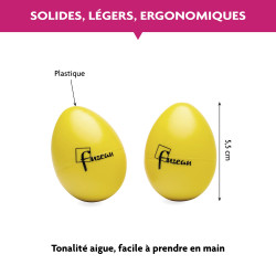 Oeufs Sonores | Jaunes | La Paire | Maracas | Fuzeau Séniors