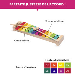 Carillon Soprano | 12 Lames Colorées | Fuzeau Séniors
