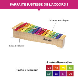 Carillon Alto | 13 Lames Colorées | Éveil Sensoriel | Fuzeau Séniors