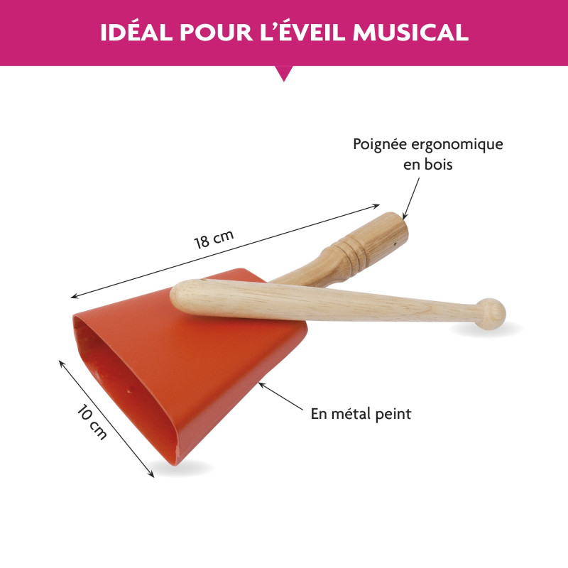 Cloche à Main En Laiton Ultra-sonore Avec Manche En Bois – Parfaite Pour Personnes âgées, Mariages, Dressage, Cours Ou Méditation