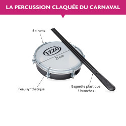 Tamborim 6" | Ø 15CM + 6 TIRANTS | Fuzeau Séniors