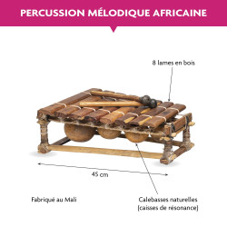 BALAFON PENTATONIQUE DE 8 LAMES AVEC MAILLOCHES