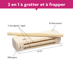 Guiro Bloack | En Bois | 2 Tonalités | Fuzeau Séniors