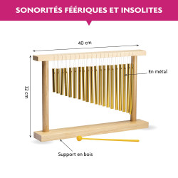 Chimes de Table | Sur Support en Bois | Fuzeau Séniors