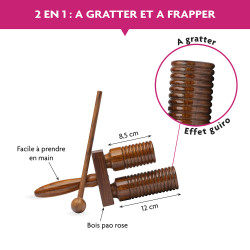 Petit Tube Résonant | 2 Tons | En bois | Fuzeau Séniors